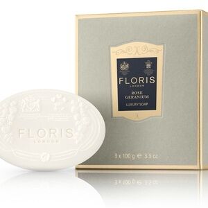 NIB Floris London Rose Geranium Luxury Soap x3
